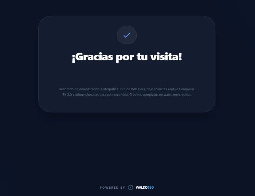 La pantalla de cierre que ve tu cliente al terminar: «¡Gracias por tu visita!»